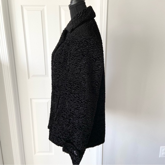 Simon Chang Heavy Crinkled Black Velvet Jacket - Picture 2 of 15